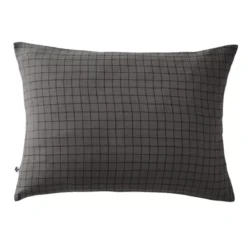 Federa rettangolare garza di cotone (70 cm) Gaïa Mix Grigio granito