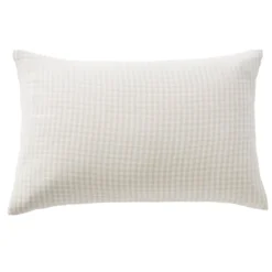 Federa Rettangolare in garza di cotone (50 x 80 cm) Gaïa Vichy Beige