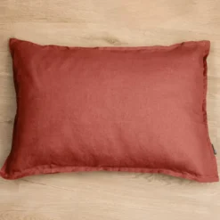 Federa rettangolare lino lavato (80 cm) Louise Terracotta