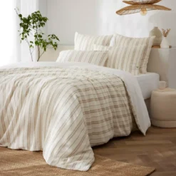 Federa rettangolare reversibile in cotone testurizzato e percale (50 x 70 cm) Alice Corda