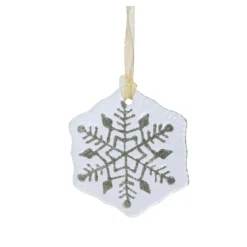 Fiocco di neve in vetro (D7 cm) Argentière Bianco glitterato