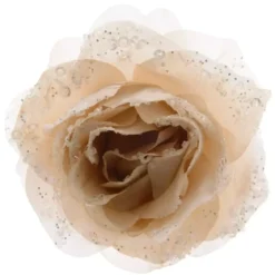 Fiore decorativo con pinza Rosace Perla