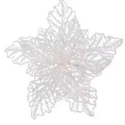 Fiore di Natale paillette a clips Bianco