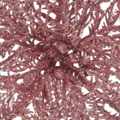 Fiore di Natale paillette a clips Rosa cipria