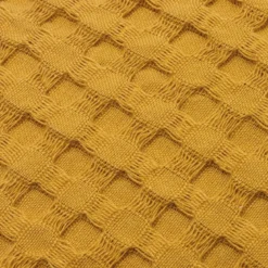 Fodera cuscino quadrata cotone nido d'ape (40 x 40 cm) Maya Giallo zafferano