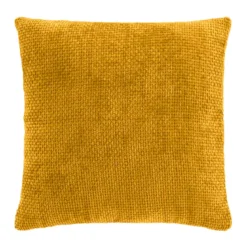 Fodera per cuscino quadrata in velluto (40 x 40 cm) Leo Giallo ocra