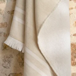 Fouta doppio cotone e spugna (180 x 180 cm) Elora Beige