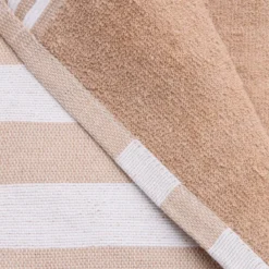 Fouta in cotone riciclato con fodera in spugna (100 x 200 cm) Coralia Beige