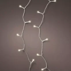 Ghirlanda luminosa a batteria 7,10 m 96 LED cavo trasparente Durawise Bianco caldo
