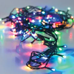 Ghirlanda luminosa a pile 7 m 96 LED cavo nero Lusso Multicolore