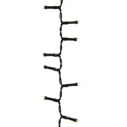 Ghirlanda luminosa a pile 4,70 m 192 LED cavo nero Durawise Bianco caldo