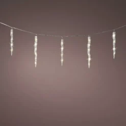 Ghirlanda luminosa collegabile 3,60 m 60 LED Ghiaccioli effetto Flash Bianco caldo