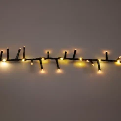 Ghirlanda luminosa 20 m 1410 LED cavo nero effetto cascata Bianco caldo
