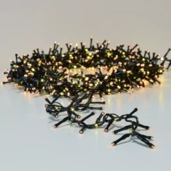 Ghirlanda luminosa 20 m 1410 LED cavo nero effetto cascata Bianco caldo