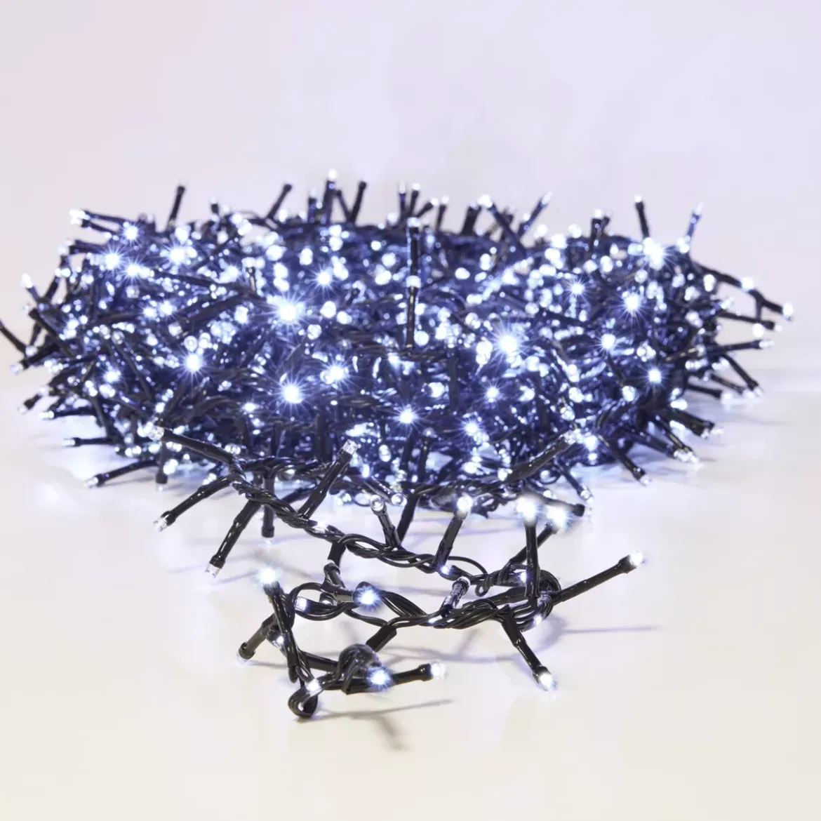 Ghirlanda luminosa 15 m 1060 LED cavo nero effetto cascata Bianco freddo