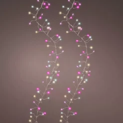 Ghirlanda luminosa 12 m 960 Micro LED cavo argento Luxe Tricolore Rosa bianco caldo e freddo