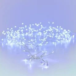 Ghirlanda luminosa 12 m 960 Micro LED cavo argento Luxe Bianco freddo