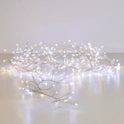 Ghirlanda luminosa 6 m 480 Micro LED cavo argento Luxe bicolore Bianco caldo e freddo