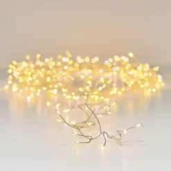 Ghirlanda luminosa 6 m 480 Micro LED cavo argento Luxe Bianco caldo