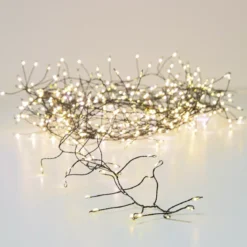 Ghirlanda luminosa 6 m 480 Micro LED cavo nero Luxe Bianco caldo