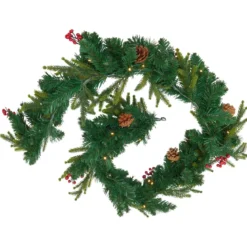 ghirlanda luminosa per albero di Natale a pile (180 cm) Wister con bacche e pigne