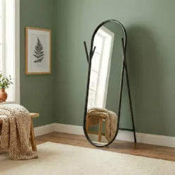 Grande specchio da appoggiare (150 cm) Refleto Nero