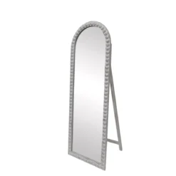 Grande specchio da appoggiare con cornice in legno (174 cm) Saguara Bianco