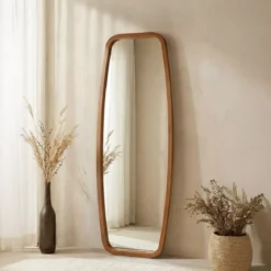 Grande specchio da parete con cornice in legno (170 cm) Amarino Marrone