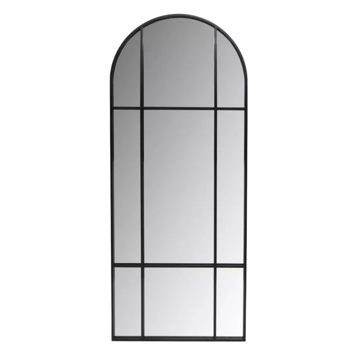 Grande specchio da parete in metallo (H173 cm) Industriale Nero