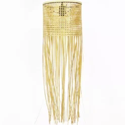 Lampada a sospensione con frange in bambù (H85 cm) Maoki Naturale