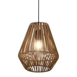 Lampada a sospensione da giardino a batteria con 15 LED (H27 cm) Messya Marrone
