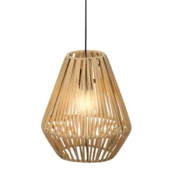 Lampada a sospensione da giardino a batteria con 15 LED (H27 cm) Messya Naturale