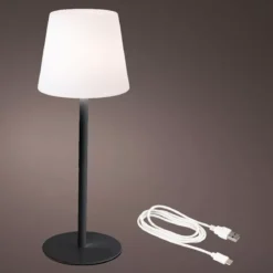 Lampada da tavolo senza fili ricaricabile USB (H40 cm) Manhattan Nero
