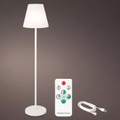 Lampada da terra da esterno senza fili ricaricabile USB LED (H150 cm) Brooklyn Bianco