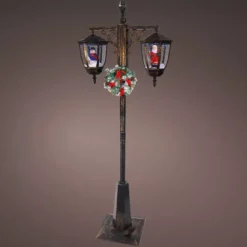 Lampada da terra doppia illuminata 66 LED (H188 cm) Natale Magico Nero