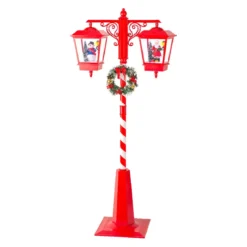 Lampada da terra doppia illuminata 66 LED (H188 cm) Natale magico Rosso