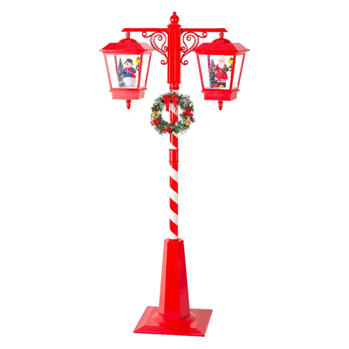 Lampada da terra doppia illuminata 66 LED (H188 cm) Natale magico Rosso