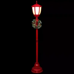 Lampadario di Natale illuminato (H185 cm) London Rosso e bianco caldo