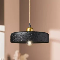 Lampadario in cemento (D25 cm) Portland Nero
