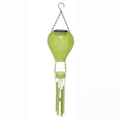Lampada solare a sospensione per giardino LED (H56 cm) Mongolfiera Gialla