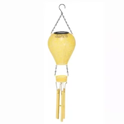 Lampada solare a sospensione per giardino LED (H56 cm) Mongolfiera Verde
