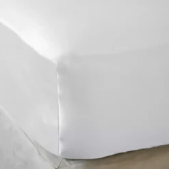 Lenzuola con angoli in raso di bambù (160 x 200 cm) Sienna Bianco
