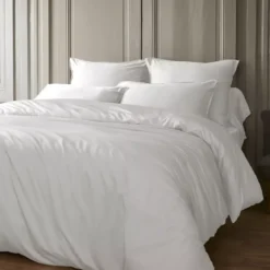Lenzuola con angoli in raso di bambù (160 x 200 cm) Sienna Bianco