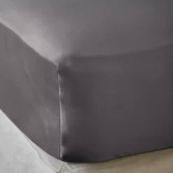 Lenzuola con angoli in raso di bambù (140 x 190 cm) Sienna Grigio granito