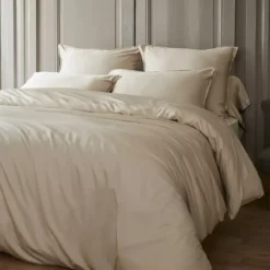 Lenzuola con angoli raso di bambù (180 x 200 cm) Sienna Beige