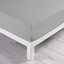 Lenzuolo con angoli cotone lavato (140 x 190 cm) Linette Grigio