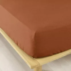 Lenzuolo con angoli flanella di cotone (140 x 200 cm) Nina Terracotta