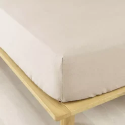 Lenzuolo con angoli flanella di cotone (90 x 200 cm) Nina Beige