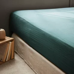 Lenzuolo con angoli garza di cotone (180 cm) Gaïa Blu ottanio