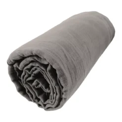 Lenzuolo con angoli garza di cotone (90 x 200 cm) Gaïa Grigio granito